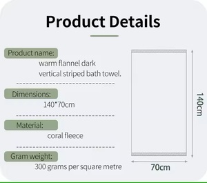 Serviette de bain en microfibre 300GSM à séchage rapide, motif de sport carré tissé épais et doux, portable pour la plage - Product Image 3