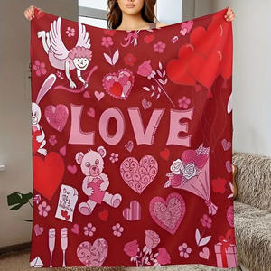 Manta de franela suave para <span class=keywords><strong>el</strong></span> Día de San Valentín, manta para <span class=keywords><strong>aire</strong></span> acondicionado, <span class=keywords><strong>amor</strong></span>, impresión Digital, siesta, sofá cama, manta - Product Image 1