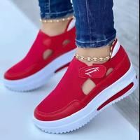 Zapatos Deportivos Casuales Antideslizantes con Suela Gruesa para Mujer, Talla Grande, Cómodos y Transpirables, Nuevos Zapatos de Malla con Plataforma Tejida a la Moda