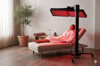 Panel de Terapia de Luz Roja LED con Soporte de Altura Ajustable y Control Remoto, Dispositivos con Soporte Eléctrico Horizontal
