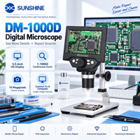 Microscope numérique SUNSHINE DM 1000D avec écran LCD 5,5 pouces, 10MP, zoom 1 à 1000X, loupe, prise en charge de la connexion PC pour la réparation de cartes mères de téléphone