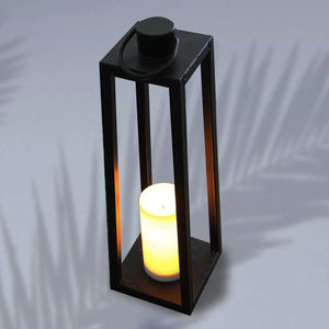Hanko Solar Garden Post <strong>Lights</strong> Flameless <strong>Indoor</strong> Large Metal LED Floor Candle <strong>Lantern</strong> Decor <strong>Light</strong> - Product Image 4