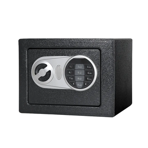 Mini Key Lock Steel <b>Fireproof</b> Deposit <b>Box</b> with Door Thickness 17x23x17cm Dimensions for Home and Car Use - Product Image 1
