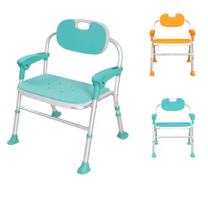 Medical Metal Aluminum Adjustable Shower Chair Disabled Chair For Elderly