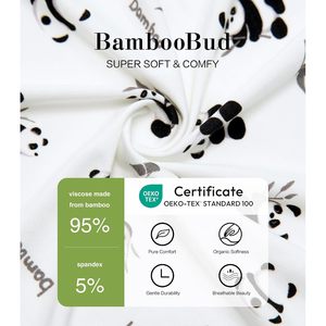 Liquidación de Pijamas BambooBud para Bebés Niñas, Conjunto de Kimono de Manga Larga y Pantalones, Viscosa de Bambú, Estampado Animal - Product Image 3