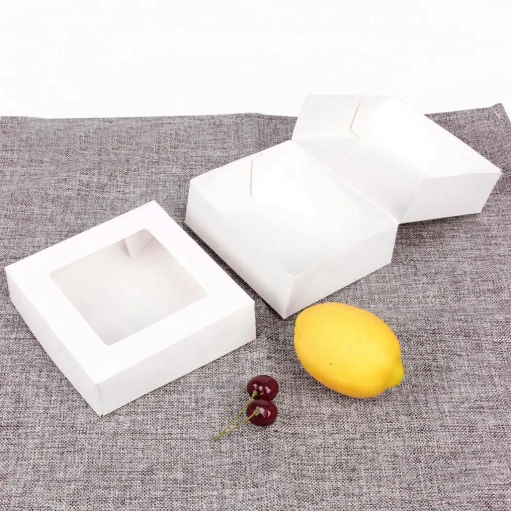 段ボールケーキ包装箱、窓付きケーキ用チーズ包装デザイン