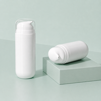 Bouteille à pompe à vide sans air en plastique PP 50ML / 100ML, forme ovale blanche, pour lotion, crème pour bébé, crème solaire, rechargeable