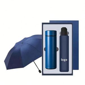 Customizable Business Corporate Promotional Gifts Set Folding Outdoor Umbrella Stainless Steel Vacuum Insulated Thermos <b>Cup</b> OEM - Product Image 1