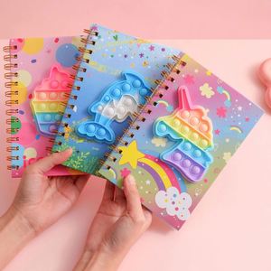 Cuaderno Moderno con Cubierta de Cuero con Diseño de Unicornio, Espiral, Multifuncional, Antiestrés, Impreso, para Estudiantes, Regalo para Niños - Product Image 3