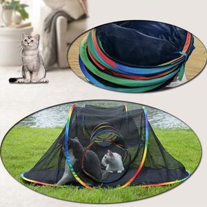 Радужная комнатная портативная палатка для кошек с 2 палатками, туннель для кошек, 2 пути для кошек и мелких животных, клетки для кошек и домашних животных для внешнего дома - Product Image 6