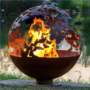 Calentador de Patio Moderno, Independiente, Rústico y Ecológico, Brasero Esférico de Acero para Exteriores - Product Image 4