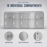 Armoire casier compacte en stratifié assemblée en acier inoxydable 304 201 à 18 portes avec serrure à clé pour le rangement des chaussures du personnel hospitalier