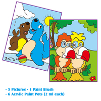 Kit de peinture par numéros bricolage de petite taille Image interactive amusante avec valeur éducative pour enfants adultes Motif carré sur papier