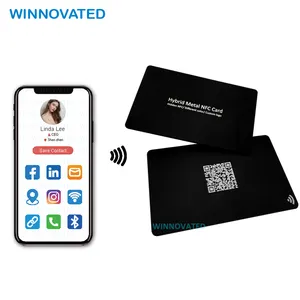 Ukiran Laser Disesuaikan Smart ID RFID NFC Logam Kartu Bisnis 888 Byets