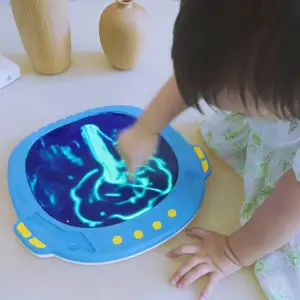 RGB Light Up Música sem bagunça arte em gel mágico prancheta de desenho para crianças brinquedo educativo