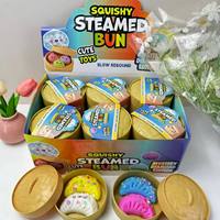 Großhandel Displaybox Squishy Gedämpftes Knödel-Spielzeug Langsam Aufsteigendes Stress-Party-Spielzeug Farbperlen Fidget Sensorisches Spielzeug mit Dampfgarer