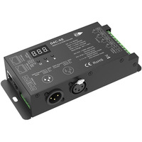 Décodeur DMX512 et RDM à courant constant 4 canaux D4C-XE PWM XLR3/RJ45 Contrôleur de bande lumineuse LED RGBW