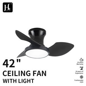 <b>Modern</b> White Simple Decorative Mini <b>Ceiling</b> <b>Fan</b> DC Motor Remote Control Dimmable LED Light 3 Blades - Product Image 3