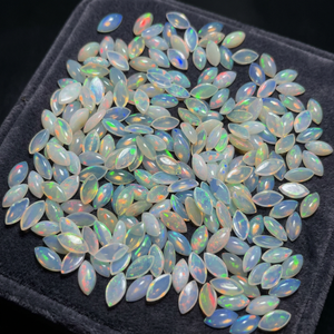 Opale naturelle taille marquise, pierre précieuse en vrac, jeu de couleurs multicolores, cabochon pour la fabrication de bijoux - Product Image 2