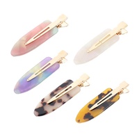 Barrettes à cheveux plates à la mode, sans plis, pour le coiffage, pinces à cheveux léopard, sans plis, pour le maquillage, pinces à cheveux sans pliage