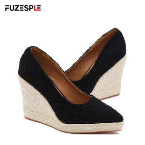 Women's 2025 <strong>Wedge</strong> Pointed Toe <strong>Low</strong> Cut Fisherman Shoes Thick Sole High Heels Fashionable Comfortable Shoes Ladies Heels - Product Image 4