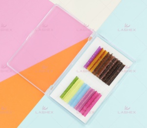 Extension de cils individuels colorés en soie <span class=keywords><strong>Mixbox</strong></span> pour les extensions de cils colorés de noël en cachemire - Product Image 3