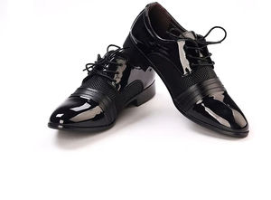 <b>Mens</b> Business Wedding Leather Shoes British Leather Grain Pointed Tip Breathable High End Handmade Light Autumn - Product Image 3