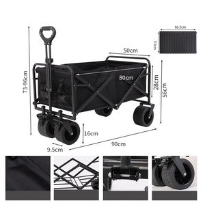 Wagon lipat tahan air luar ruangan penyimpanan keranjang berkemah gerobak luar ruangan mendaki mendaki perjalanan troli tangan - Product Image 3