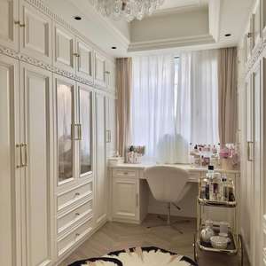 Modern Luxury Home Wood Solid Wood French Style <b>Bedroom</b> <b>Furniture</b> Custom Villa Home Wardrobe <b>Glass</b> Door Hotel Clothing Storage - Product Image 1