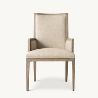 Chaise de luxe française Mobilier de salle à manger Fauteuils de salle à manger fermés en tissu