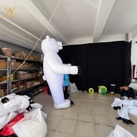 Costume de sac à dos d'ours polaire gonflable géant pour les activités de défilé commercial en magasin