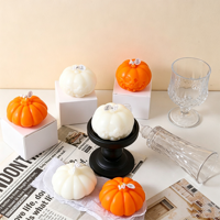 Bougie parfumée citrouille d'Halloween, bougie en cire de soja 3D en forme de visage de fantôme, aromathérapie, faite à la main, nouveauté décorative pour cadeaux de fête