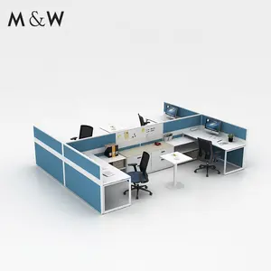 New Product Partition Desk Design Modular Furniture L Shaped More Person Office Workstation