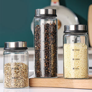 कारखाने की कीमत नवीनतम लक्जरी पारदर्शी नमक मिर्च ग्लास रोटेट ढक्कन मसाला जार - Product Image 2