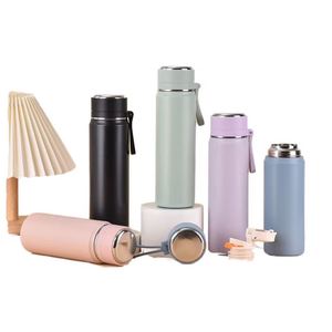 Custom Logo Outdoor Drinking Double Wall Stainless Steel Bullet Shape Thermos Flask Water <b>Bottle</b> Tumbler With Rope - Product Image 1