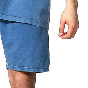 Shorts en coton 100% avec logo personnalisé, taille à cordon, décontractés pour l'été, effet délavé, streetwear, tissu en coton, coupe confortable - Product Image 3