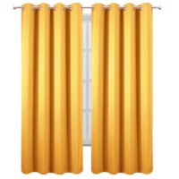 Rideaux occultants thermiques insonorisés à œillets Bindi pour salon, jaune, 100% occultation