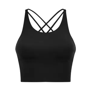 Спортивная одежда для тренажерного зала для женщин уличный тонкий плечевой ремень неоновый укороченный топ для йоги фитнес спортивный тренировочный бюстгальтер