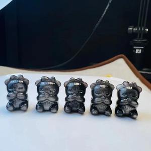 Figuras de Astronautas de Obsidiana Plateada Talladas en Cristal Miniatura a Precio Económico al por Mayor para Regalo - Product Image 5