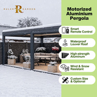 Pergola moderne à toit rétractable en aluminium motorisée, gazebo pliable pour bar extérieur commercial, restaurant et terrasse de luxe