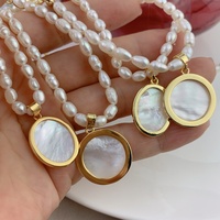 Mode MOP Shell Perle D'eau Douce Collier Ras Du Cou Femmes Religieux Vierge Marie Guadalupe Pendentif Bijoux