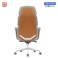 Chaise de bureau de direction inclinable de luxe avec roulettes, dossier haut, pivotante, en cuir, pour manager, PDG, bureau d'ordinateur