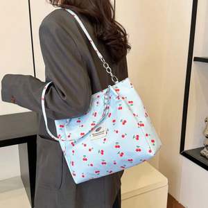 Sacs à main d'usine I-0548, sac fourre-tout grande capacité, motif cerise, sac à main pour étudiante, sac à main en cuir pour femme - Product Image 5