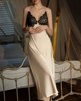 Vêtements de nuit sexy pour femmes, chemises de nuit en satin, robe de nuit en dentelle sexy, lingerie, robe de nuit pour femmes, robe de soirée