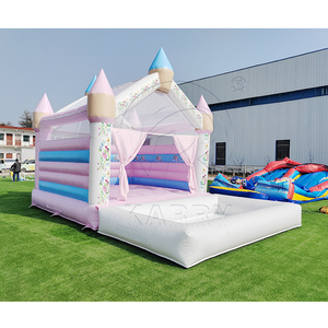 Château gonflable PVC blanc avec toboggan et piscine, facile à monter, idéal pour les fêtes de filles et les zones de jeux pour enfants (MOQ 1 pièce) - Product Image 2