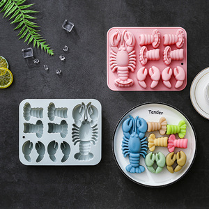 Moldes de Silicona Antiadherentes con Diseño de Langosta, Reutilizables, de Grado Alimenticio, Lindos Moldes Magnéticos de Silicona para Chocolate, Dulces y Hielo - Product Image 5