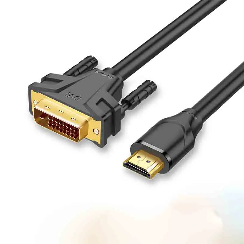 Adaptateur de câble haute définition HDMI vers DVI PS4 ordinateur portable moniteur projecteur vidéo câble d'interconversion bidirectionnel 4.9FT