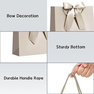 Custom logo Gift <strong>Bag</strong> with Ribbon and Handle - Portable <strong>Paper</strong> Birthday Gift for Weddings <strong>Parties</strong> Mothers' Day <strong>Paper</strong> Shopping <strong>Bag</strong> - Product Image 5