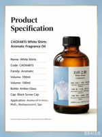 Huile parfumée aromatique sans eau B2B de haute qualité pour diffuseur d'arômes de chemise blanche, usage commercial