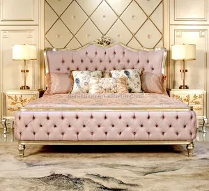OE-FASHION su misura stile Europeo letto in tessuto in stile neoclassico letto matrimoniale principessa camera da letto 1.8m in legno massiccio letto di nozze